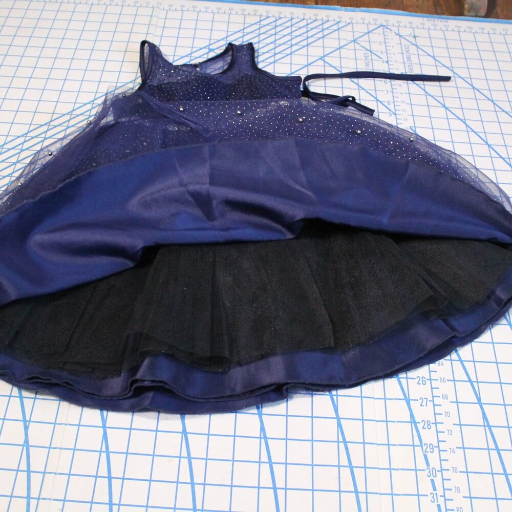 American Princess Sparkly Navy Blue Dress, Size 4 - Picture 6 of 9